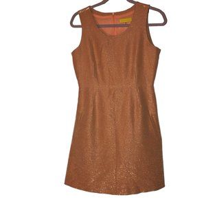 Jack Rogers Rose Gold Sparkle classic Audrey Hepburn shift dress 4p